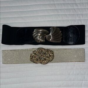bebe and Lilly Pulitzer Black and Gold Women's Belt Duo